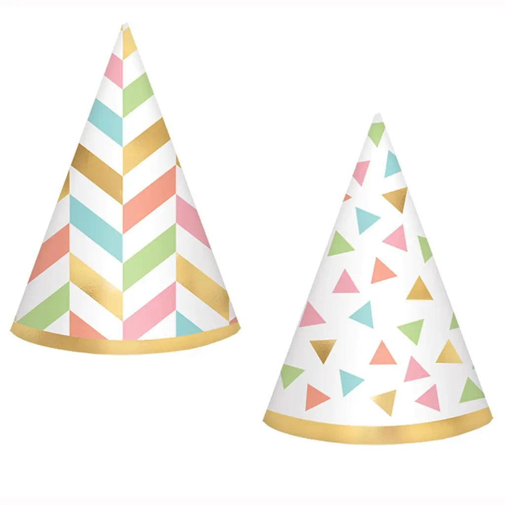 Confetti Fun Foil Mini Hats 10cm, 12pcs