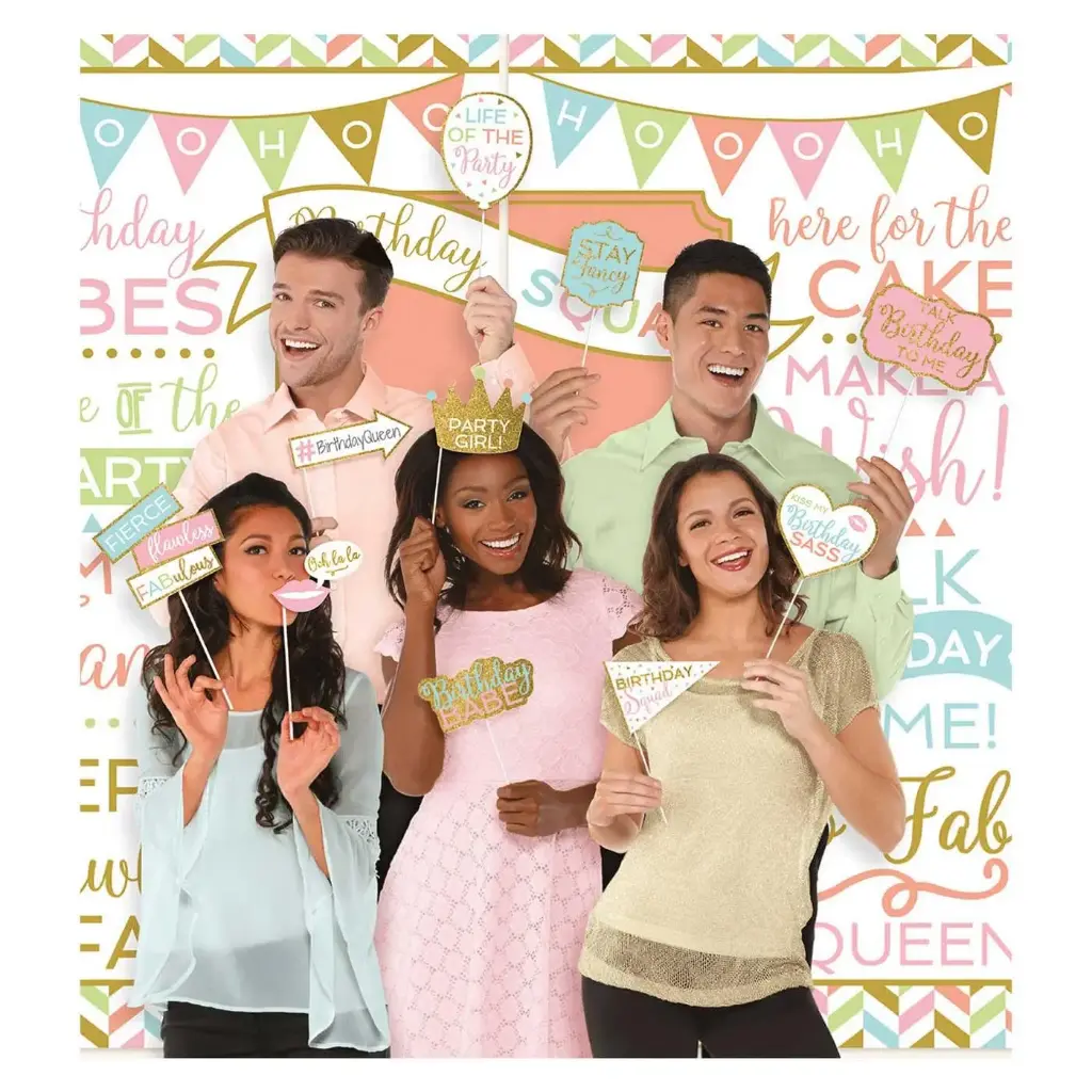 Confetti Fun Wall Decoration Kit With Props 15pcs