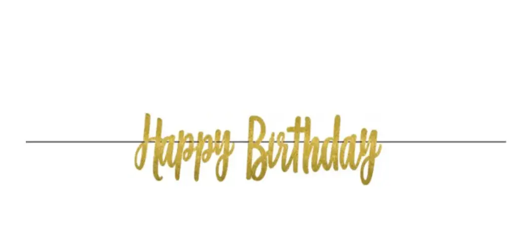 Gold Birthday Letter Banner - Glitter Paper