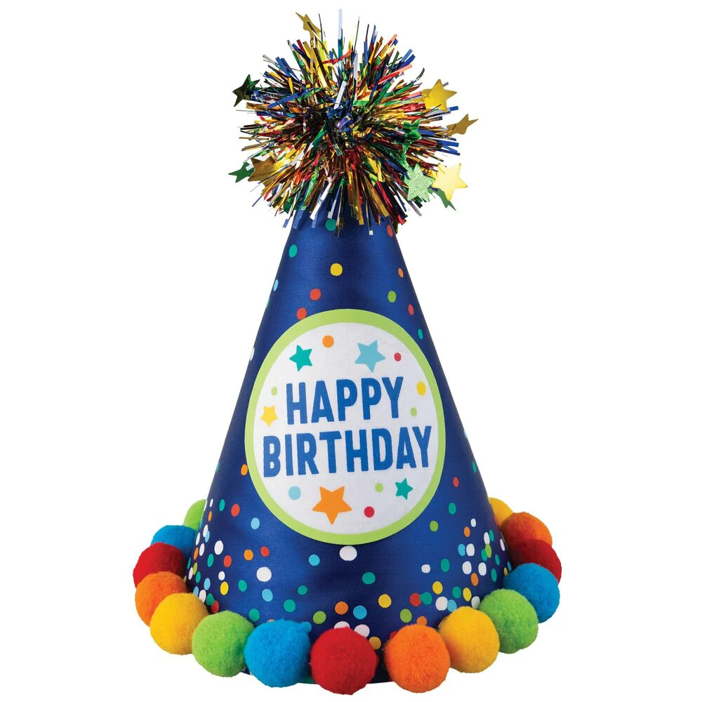 Primary Birthday Cone Hat, 8 inches