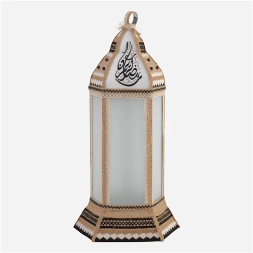 Ramadan Boho Lantern 70cm – Cream & Gold