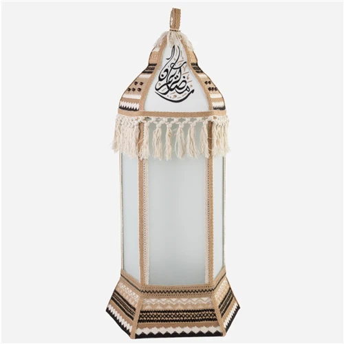 Ramadan Boho Lantern 90cm – Cream & Gold