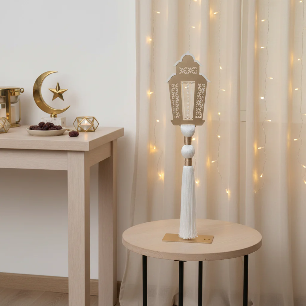 Ramadan Lantern Floor Stand 80cm – Gold
