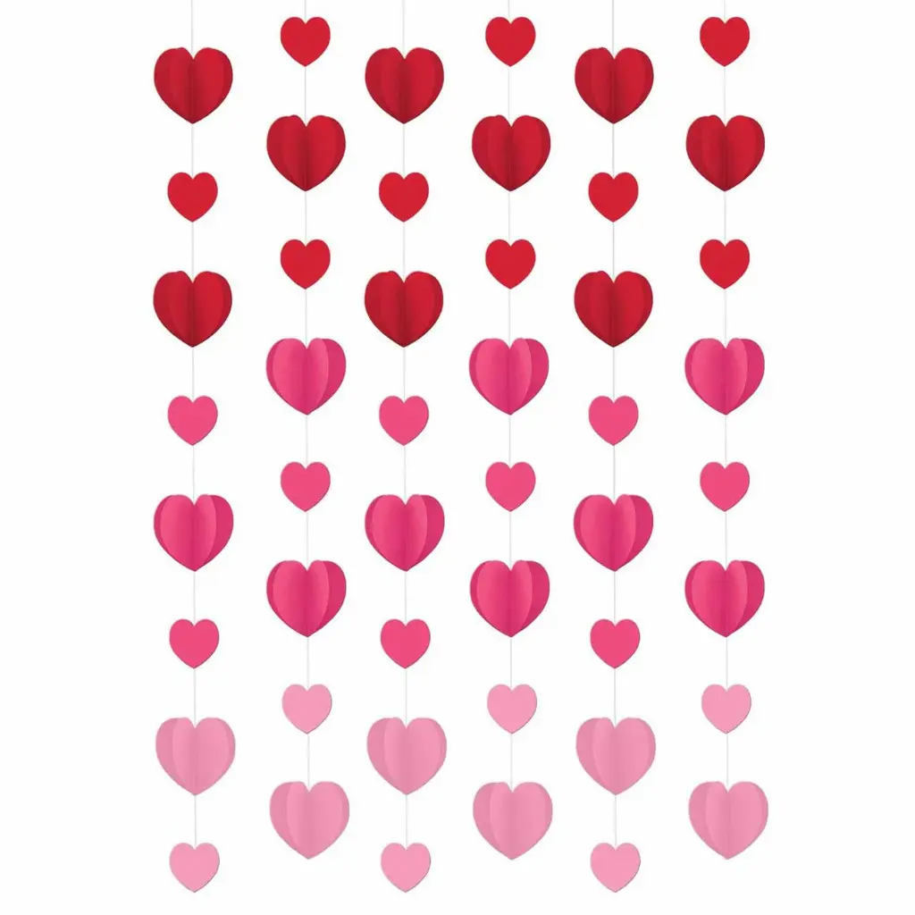 Dimensional Hearts Strings Decoration Paper