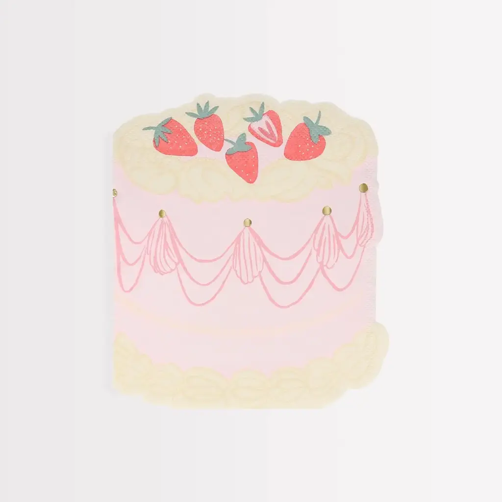 Meri Meri Pink Cake Large Napkins (Pack of 16)