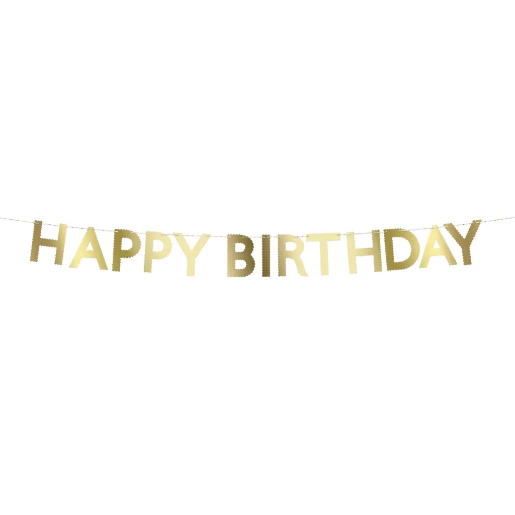 Meri Meri Gold Scallop Happy Birthday Garland