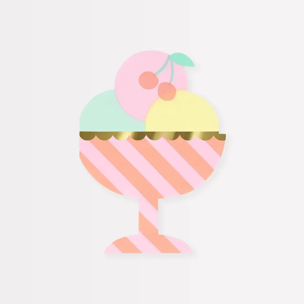 Meri Meri Ice Cream Sundae Napkins (Pack of 16)