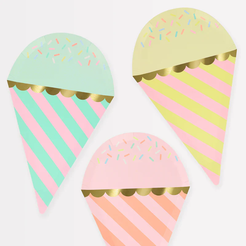 Meri Meri Ice Cream with Sprinkles Plates (Pack of 8)