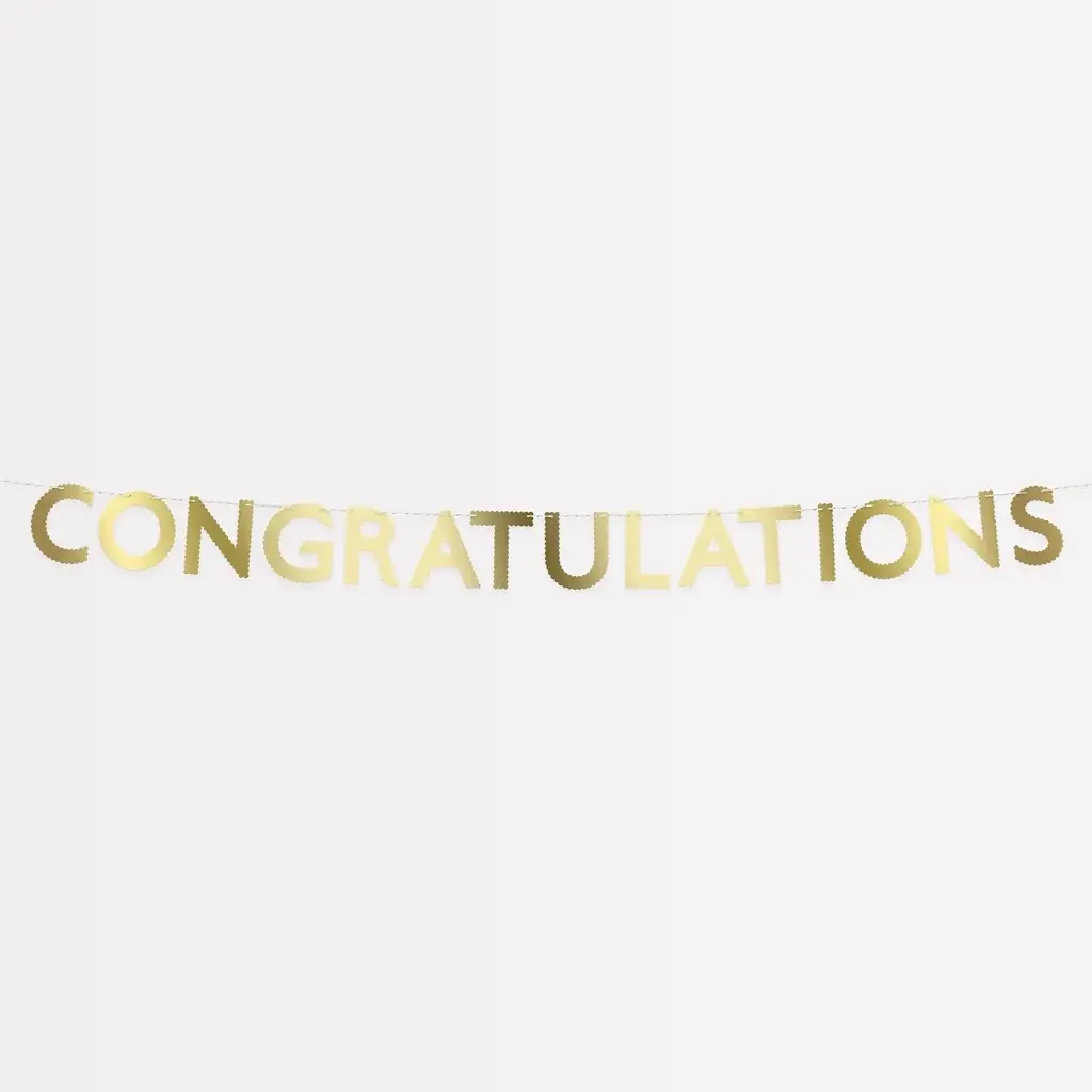 Meri Meri Gold Scallop Congratulations Garland 1.8M