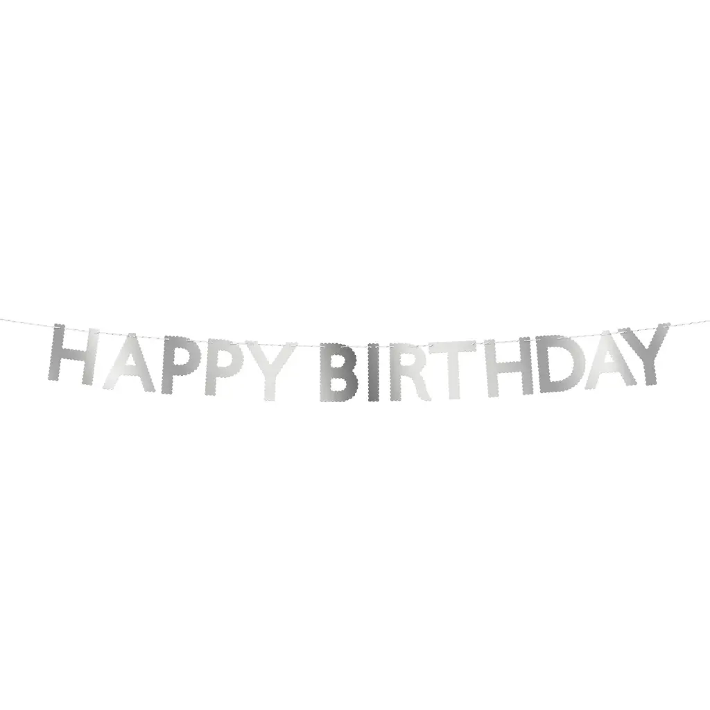 Meri Meri Silver Scallop Happy Birthday Garland