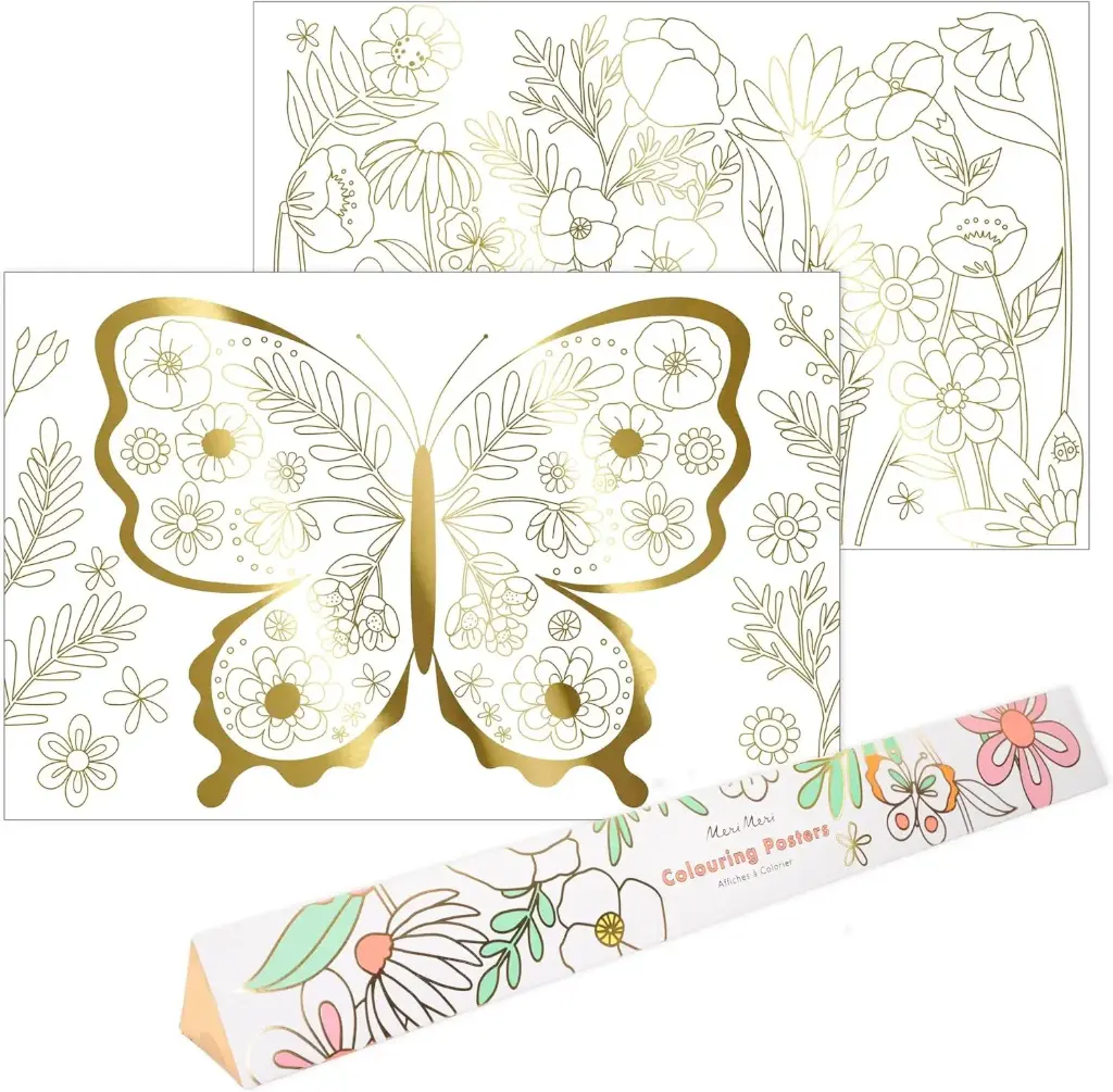 Meri Meri Butterfly Colouring Posters (Pack of 2)