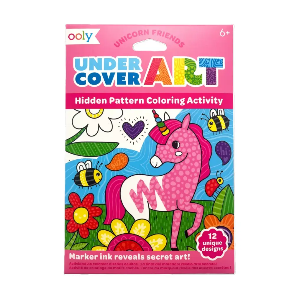 Undercover Art: Hidden Pattern Coloring Activity - Unicorn Friends (12 PC Set)