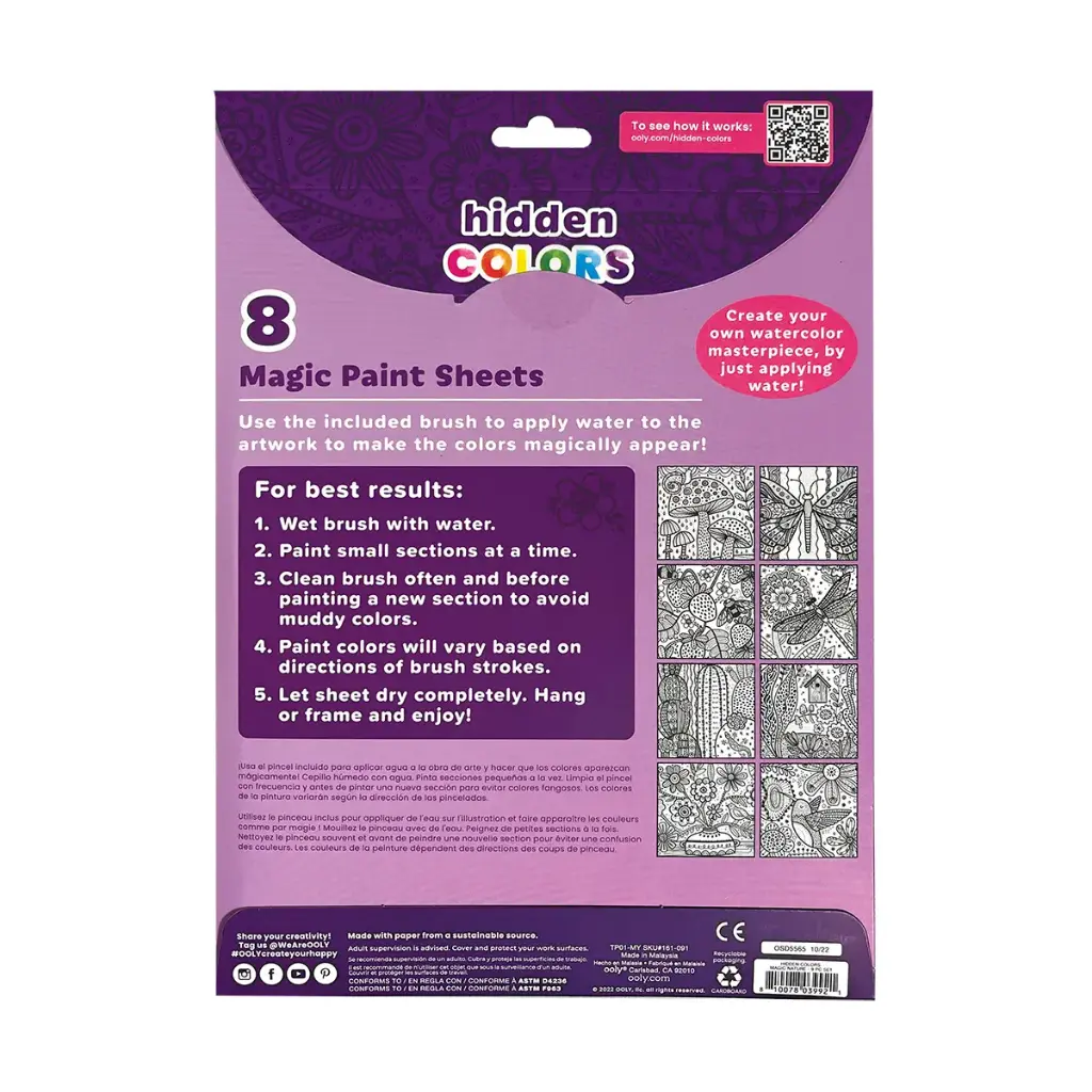 Hidden colors magic paint sheets - magic nature