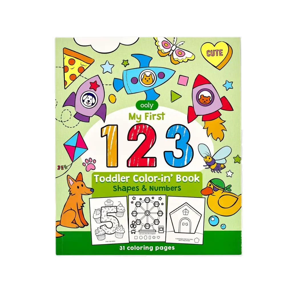 Toddler Color-In' Book - 123 Shapes & Numbers