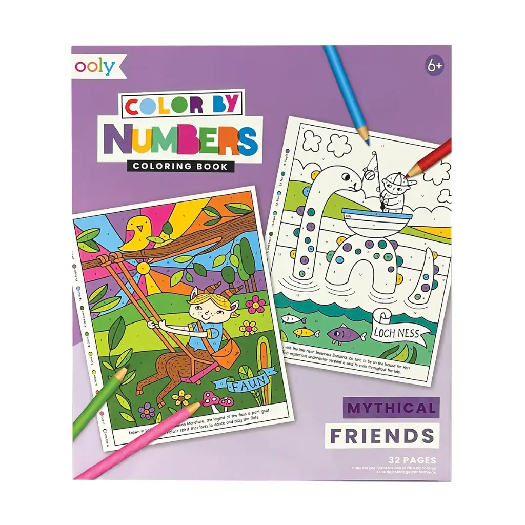Color by numbers coloring book - Mythical Friends