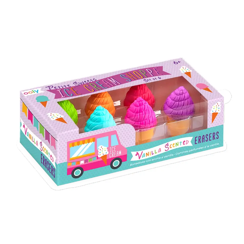 Petite Sweets Ice Cream Scented Erasers - Set of 6