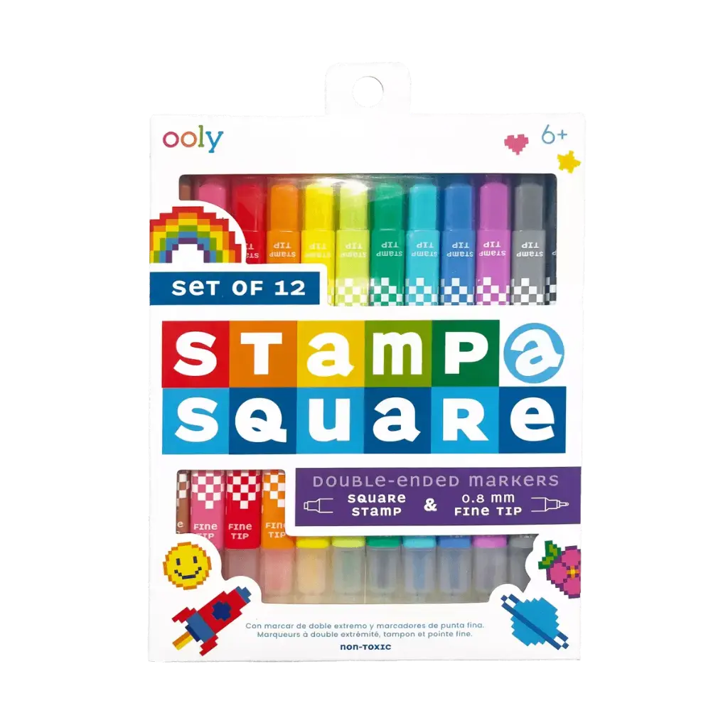 Stamp-A-Square: Double-Ended Markers (Set of 12)