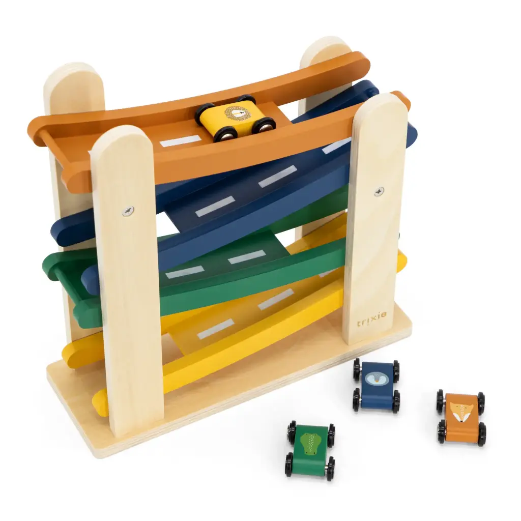 Wooden Ramp Racer With 4 Cars - 18M+