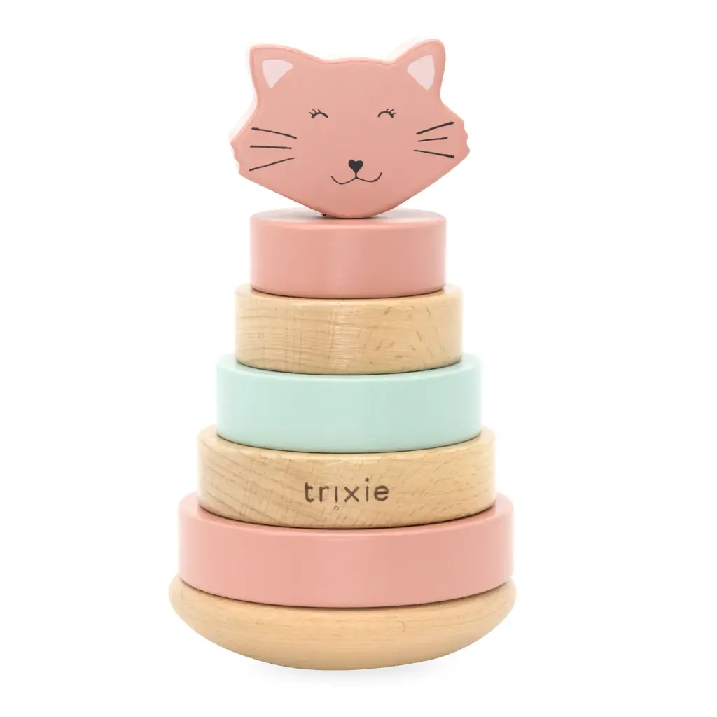 Wooden Stacking Toy - Mrs. Cat - 12M+