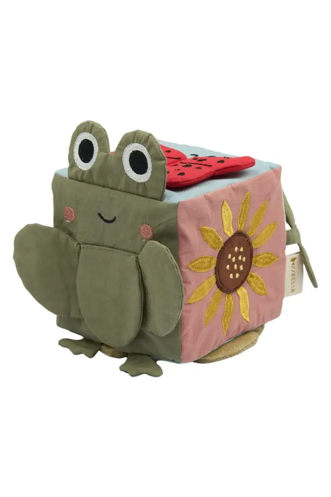  Organic Fabric Cube Baby Toy - Garden