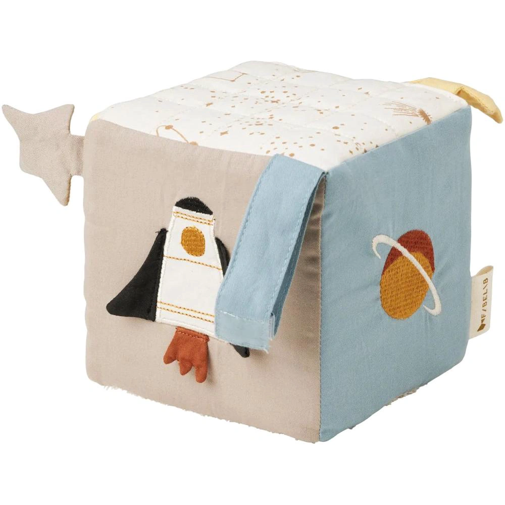Organic Fabric Cube Baby Toy - Space