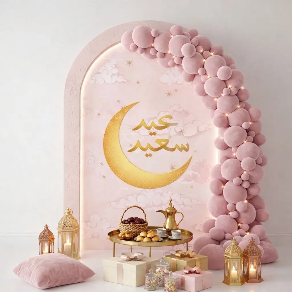 Eid Saeed Backdrop Moon & Clouds Theme 