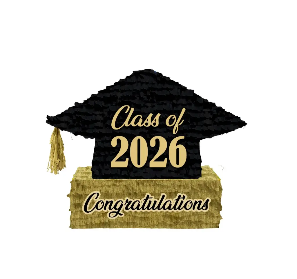 Graduation Cap On A Cube Pinata - Class Of 2026 