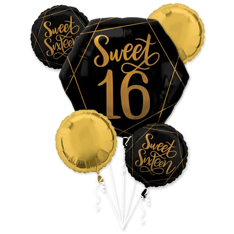 Elegant Sixteen Balloon Bouquet 5Pcs