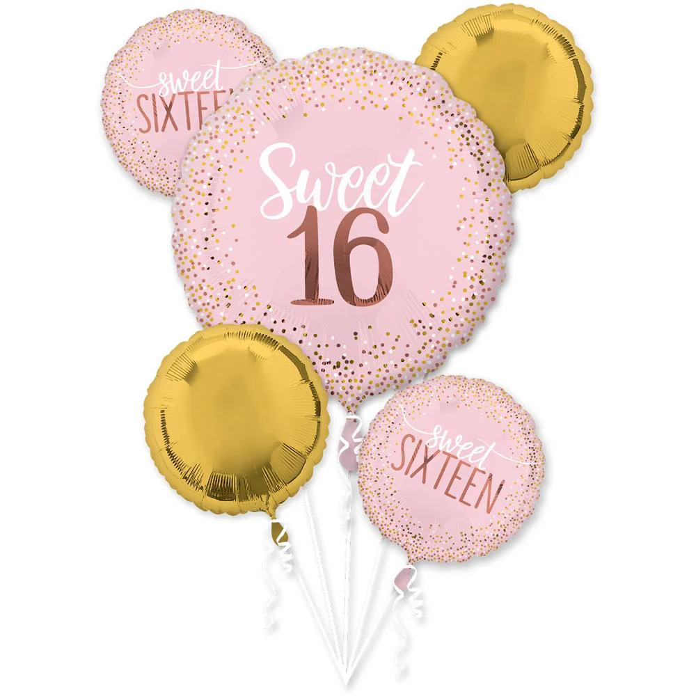 Sixteen Blush Balloon Bouquet 5Pcs