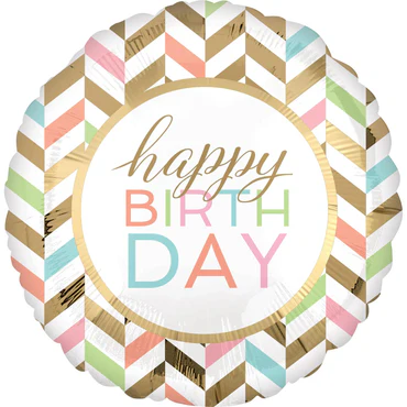Pastel Birthday Celebration Foil Balloon 28In