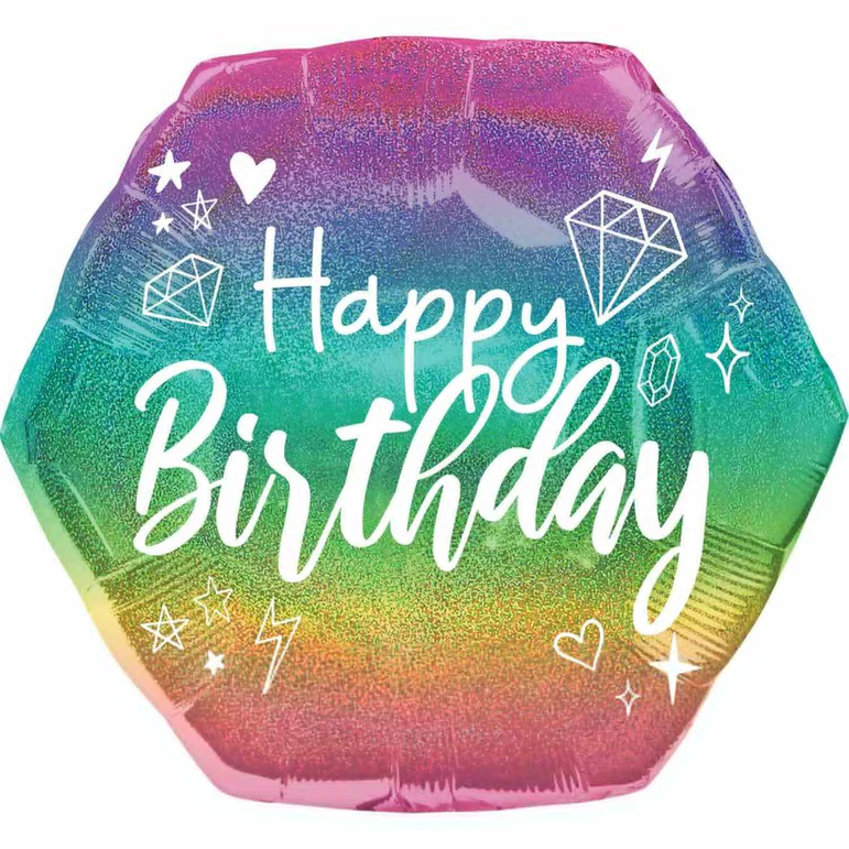 Sparkle Birthday Holo Supershape Balloon
