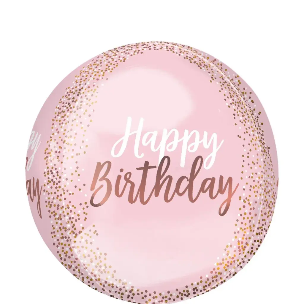 Blush Birthday Orbz Foil Balloon