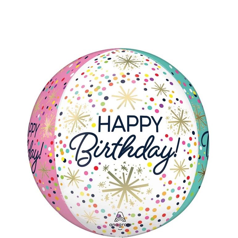Confetti Sprinkle Birthday Orbz Balloon 18In