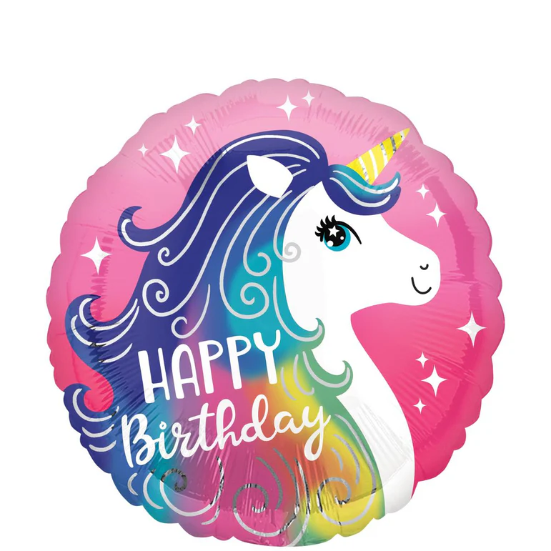Pink Unicorn Happy Birthday Foil Balloon 18In