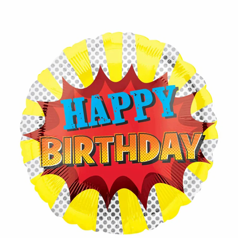 Super Hero Birthday Foil Balloon 18In