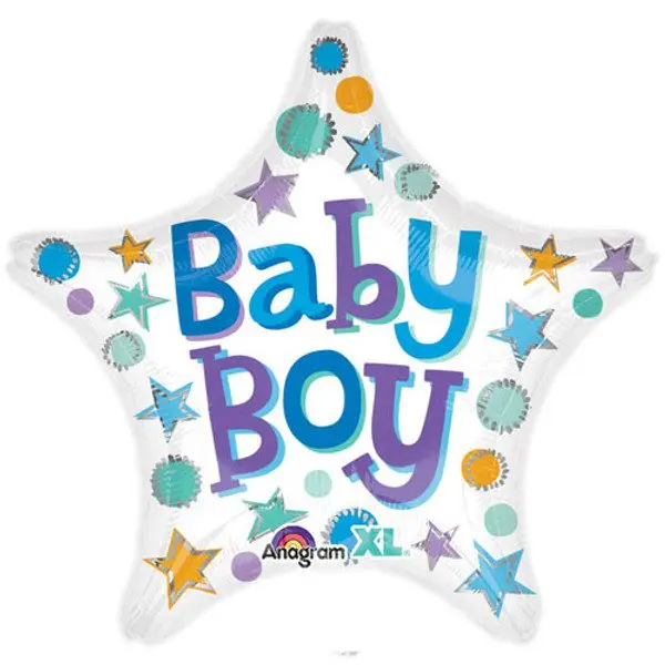 Baby Boy Star Foil Balloon 18In