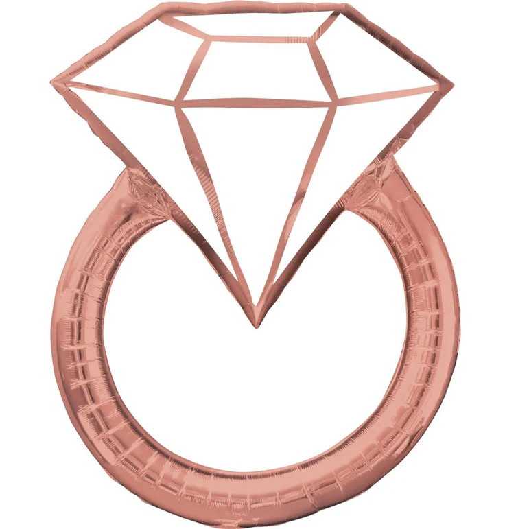 Blush Wedding Ring Supershape Foil Balloon