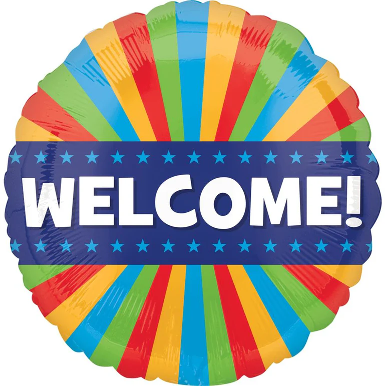 Welcome Blitz Foil Balloon 18In