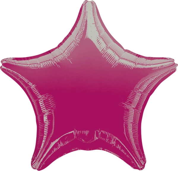 Metallic Fuchsia Star Foil Balloon 19In