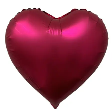 Metallic Fucshia Heart Foil Balloon 18In