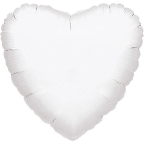 Opaque White Heart Foil Balloon 18In