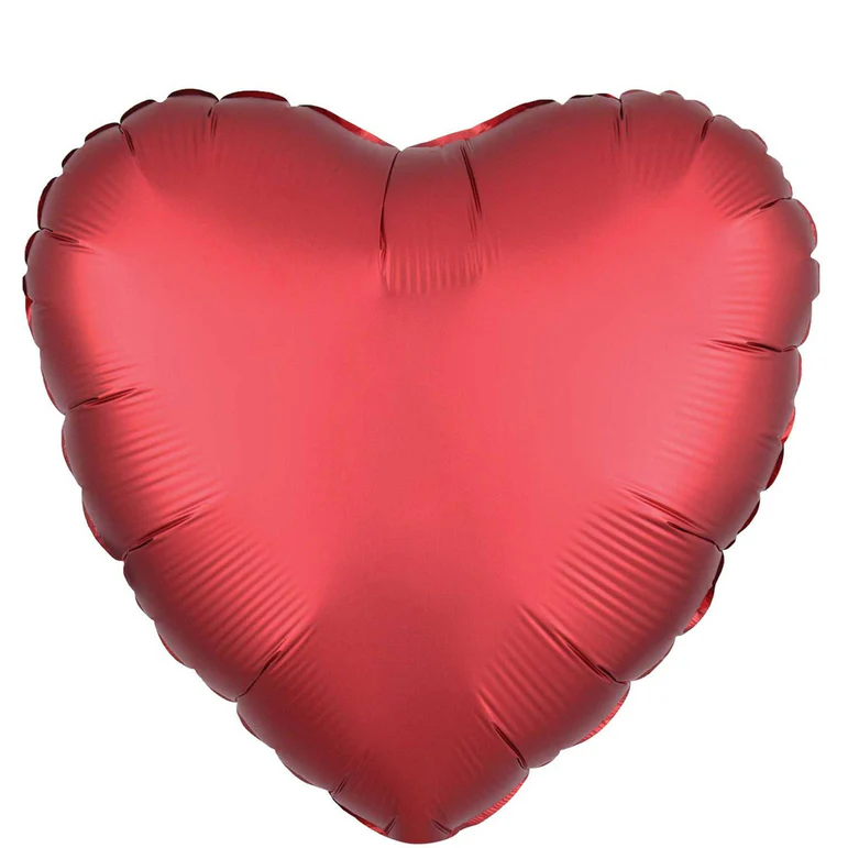 Sangria Heart Satin Luxe Foil Balloon 18In