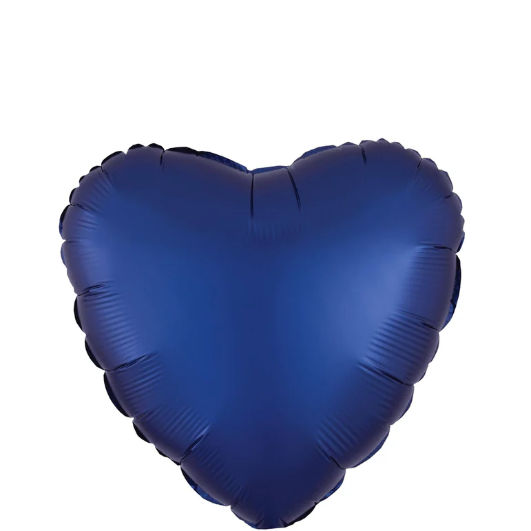 Navy Heart Satin Luxe Foil Balloon 18In