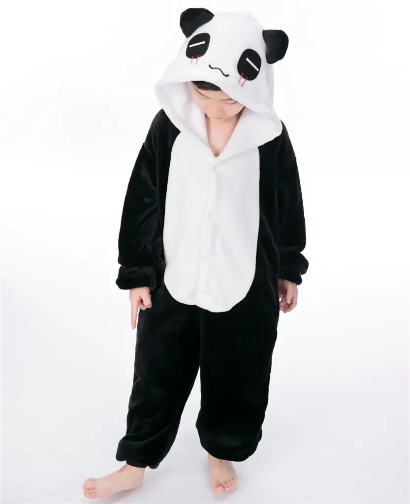 Kids' Hooded Panda Onesie with Character Ears