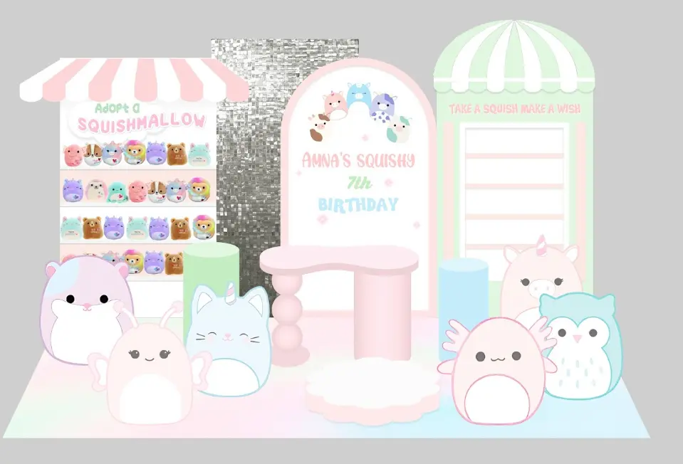 Squishmallows Birthday Backdrop
