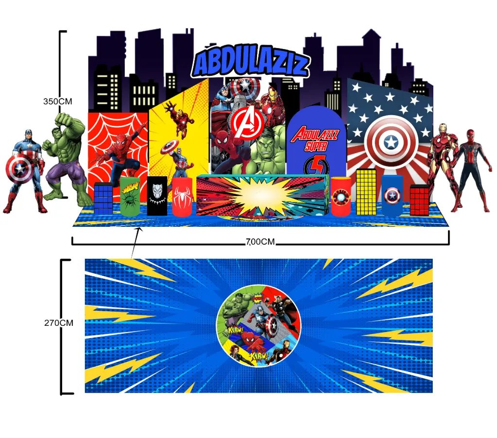 Superhero Backdrop set 