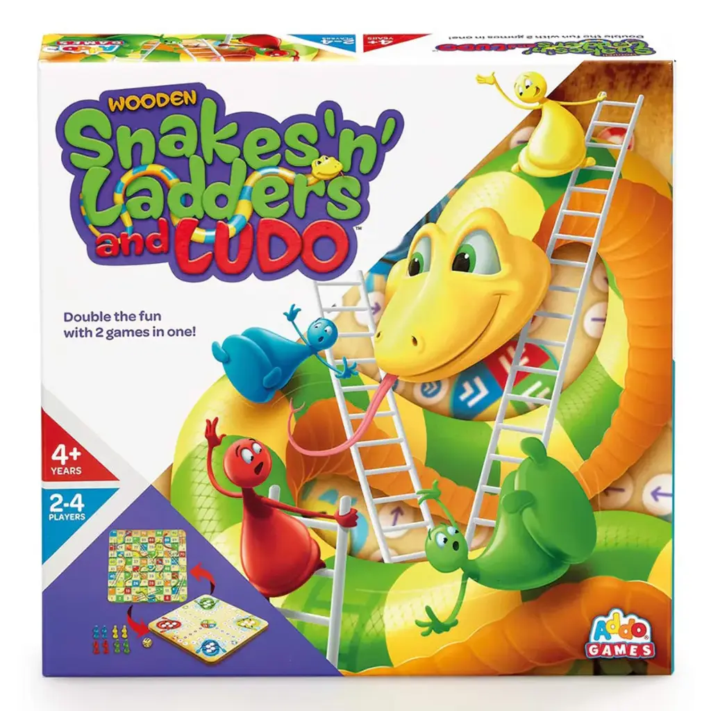 Addo Games Snakes & Ladders and Ludo 2-in-1 Board Game
