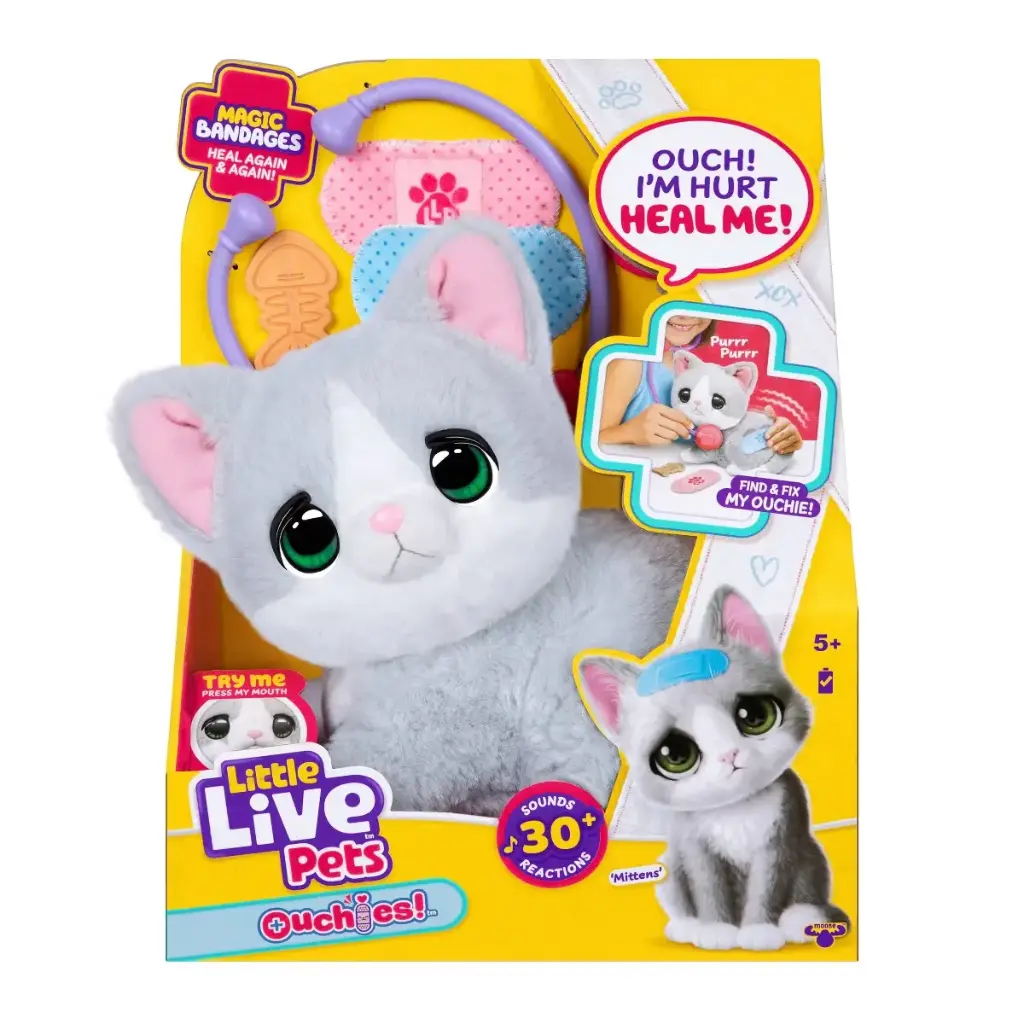 Little Live Pets Ouchies Mittens the Kitten Interactive Plush Toy