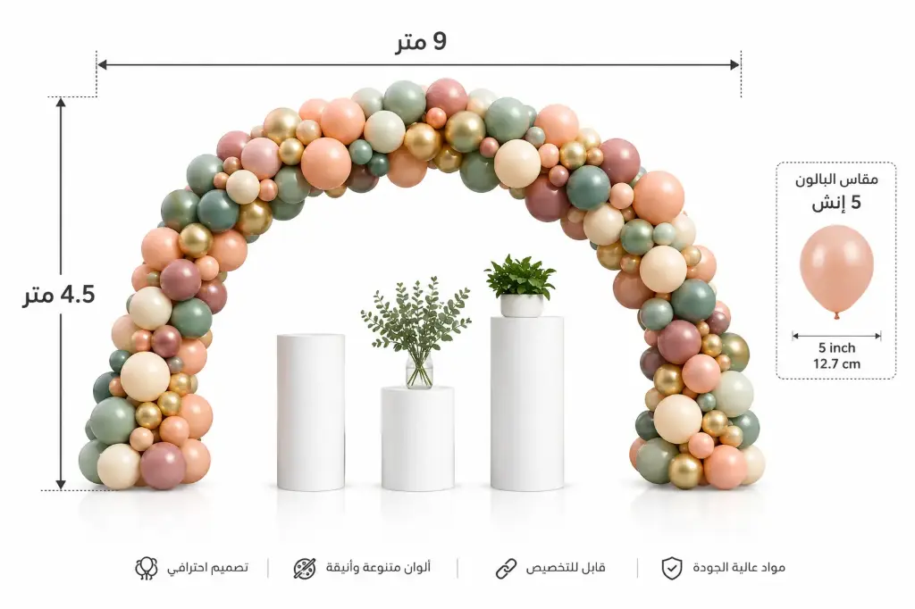 Arches 9 meter /260 Q`S & 5 Inch Balloon 