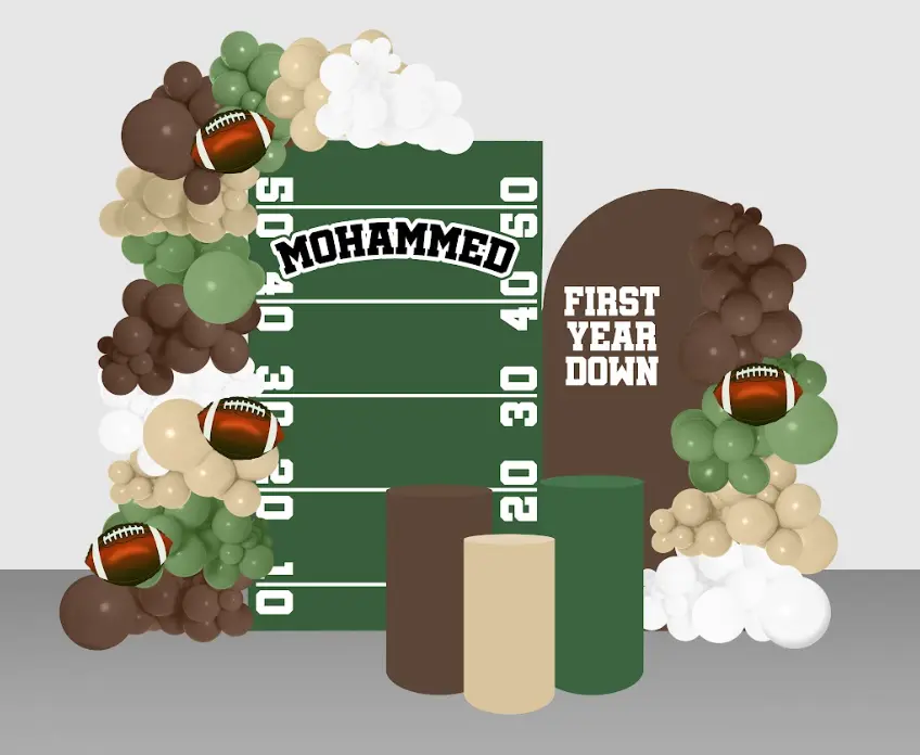 Football 1st Birthday Backdrop